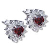 January Garnet Color Birthstone 925 Sterling Silver Earrings