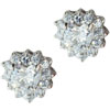 Sterling Silver April Diamond Color Cz Encrusted Heart Earrings