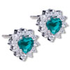 May Emerald Color Birthstone 925 Sterling Silver Earrings