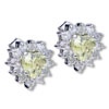 August Peridot Color  Birthstone  925  Sterling   Silver  Earrings