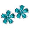Flower May Emerald Color Birthstone 925 Sterling Silver Earrings