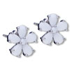 Flower June Pearl Color Birthstone 925 Sterling Silver Earrings