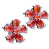 Flower&amp;nbsp;july Ruby Color Birthstone 925 Sterling Silver Earrings