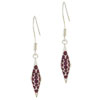 Sterling Silver Purple Cz Pointed Earrings