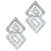  Sterling   Silver  S Maze Shaped Cz Earrings