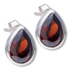 Sterling Silver Pear Shaped Amethyst Simulated Earrings