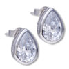 April Diamond Color  Birthstone  925  Sterling   Silver  Earrings