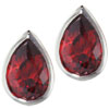 Sterling Silver Pear Shaped Ruby Simulated Earrings