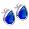 Drop December Blue Zircon Color Birthstone 925 Sterling Silver Earrings