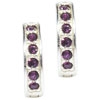 Sterling Silver Purple Cz Earrings