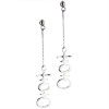Sterling Silver Dangle Circles And Lines Earrings