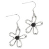 Sterling Silver Star Black Faux Onyx Earrings