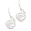 Sterling Silver Cz Intricate Semi Spiral Design Earrings