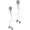 Sterling Silver April Diamond Color Cz Dangle Cherry Earrings