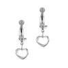 Sterling Silver Half Hoop Dangle Heart Earrings