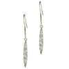 Sterling Silver Narrow Leaf Cz  Earrings 