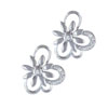 Sterling Silver April Diamond Color Cz Highlighted Flower Earrings