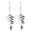 Sterling Silver V Shaped Accented Earrings