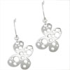 Sterling Silver Dangle Flower With Holes Earrings