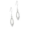 Sterling Silver Droplet Cz Accented Earrings