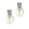 Sterling Silver Simple Faux Pearl Earrings