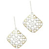 Sterling Silver Two Tone Square Of Hearts Earrings