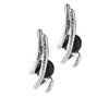 Sterling Silver Black Ball And Curl Earrings