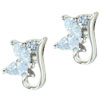 Sterling Silver April Diamond Color Cz Stud Fashion Earrings