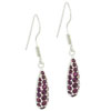 Sterling Silver Purple Cz Droplet Earrings