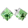 Square With  August  Birthstone Earrings