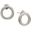 Simple Sterling Silver Intertwined Circle Stud Earrings