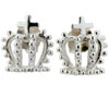 Classic  Crown  Studded Sterling  Silver  Earrings