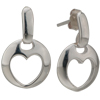 Round Shape With Heart Pattern Studded Sterling Silver Earrings
