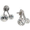 Sterling Silver Cherry With April Birthstone Clear Crystal Stud Earrings