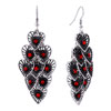 Earrings - Hear Shape With January Birthstone Dangle Earrings