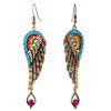 Special - Golden Wing Shape With October Birthstone Earrings