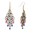 Earrings - Golden With Color Crystal Earrings