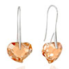 Orange Heart Crystal Re Dangle Earrings