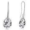 April White Clear Teardrop Crystal Sterling Silver Earrings