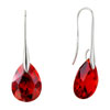 July Red Teardrop Crystal Earrings