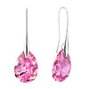 October Pink Teardrop Crystal Sterling Silver Earrings