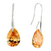 Orange Teardrop Crystal Sterling Silver Earrings