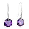 February Purple Pentagram Crystal Earrings