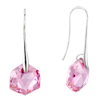October Pink Pentacle Crystal Sterling Silver Earrings