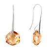 Orange Pentacle Crystal Sterling Silver Earrings