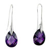 February Purple Leaf Crystal Sterling Silver Earrings