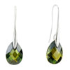May Green Leaf Crystal Sterling Silver Earrings