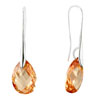 Orange Leaf Crystal Sterling Silver Earrings