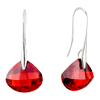 July Birthstone Light Siam Raindrop Sterling Silver Dangle Earrings