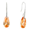 Orange Crystal Sterling Silver Earrings